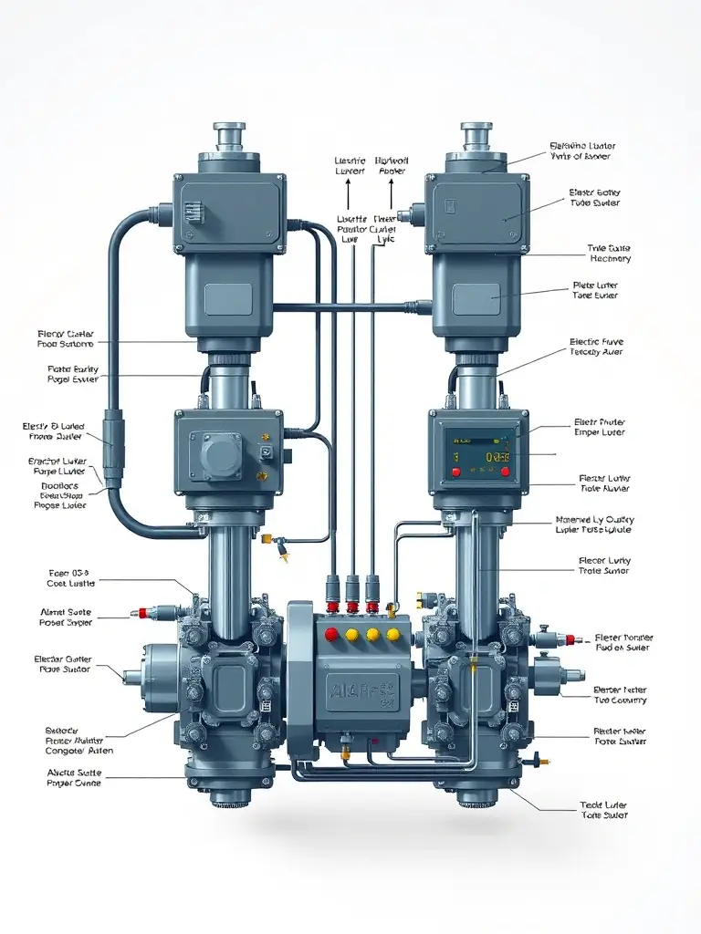 A diagram illustrating the electric-over-hydraulic control system used in GTMX's autonomous machinery, showing the integration of electric actuators and hydraulic components.