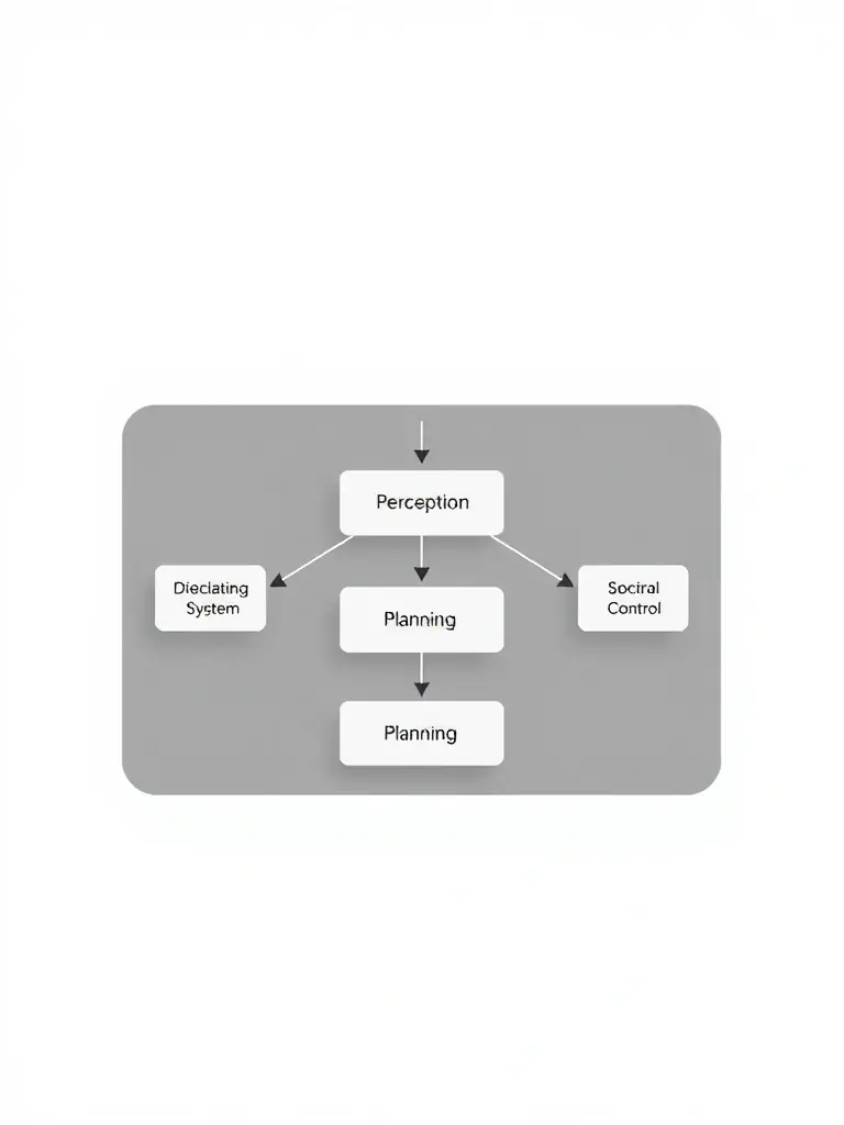 A block diagram showing the software architecture of GTMX's autonomous system, highlighting the different modules and their interactions.