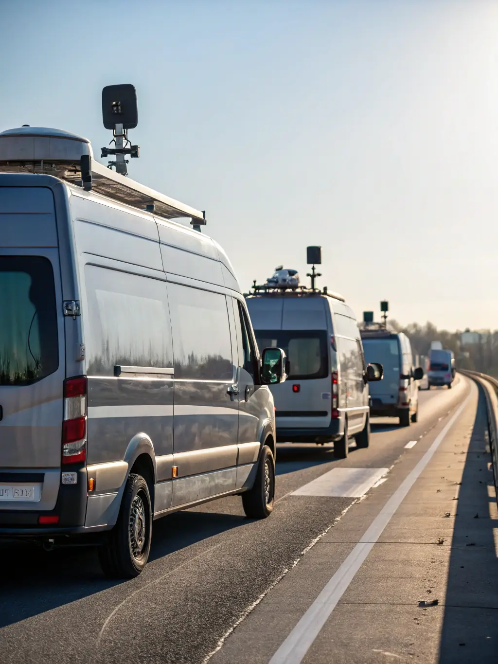 An image of a fleet of autonomous vehicles operating in a controlled environment, demonstrating gtmxlabs' expertise in autonomous systems.